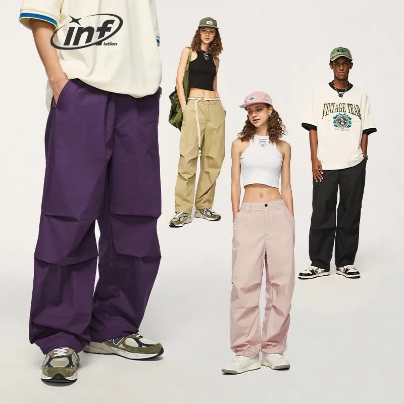 Women's Parachute Pants Baggy Y2K Elastic Waist Wide Leg Track Pants  Trousers Wholesale - China Pants and Trousers price | Made-in-China.com
